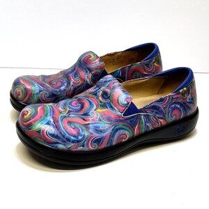 Alegria Keli KEL-686 Leather Loafers Slip On Clogs US 9 EUR 40 Swirly Goodness